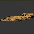 Golden Layered Curved Wall Decor With Intricate Carved Texture And Ornate Design
