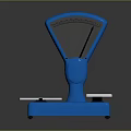 Blue Balance Scale With White Trays Dial Pointer And Reflective Base On Dark Background 3d model