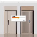 Modern Security Doors with Vertical Stripes Beige and Brown Secure Lock Systems 3d model