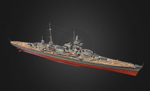 modern warship 3d model