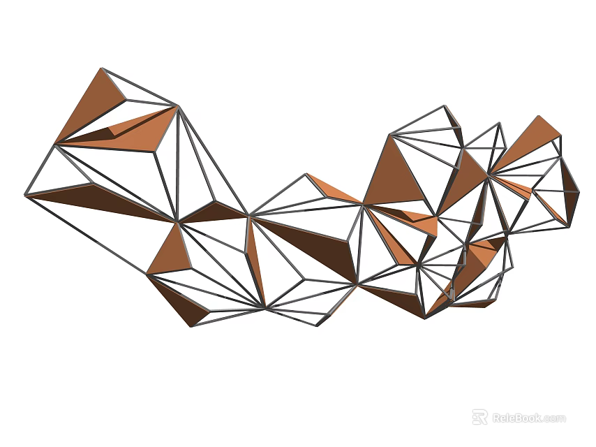 Modern Geometric Metal Wall Decor With Abstract Triangular Shapes Design 3d model