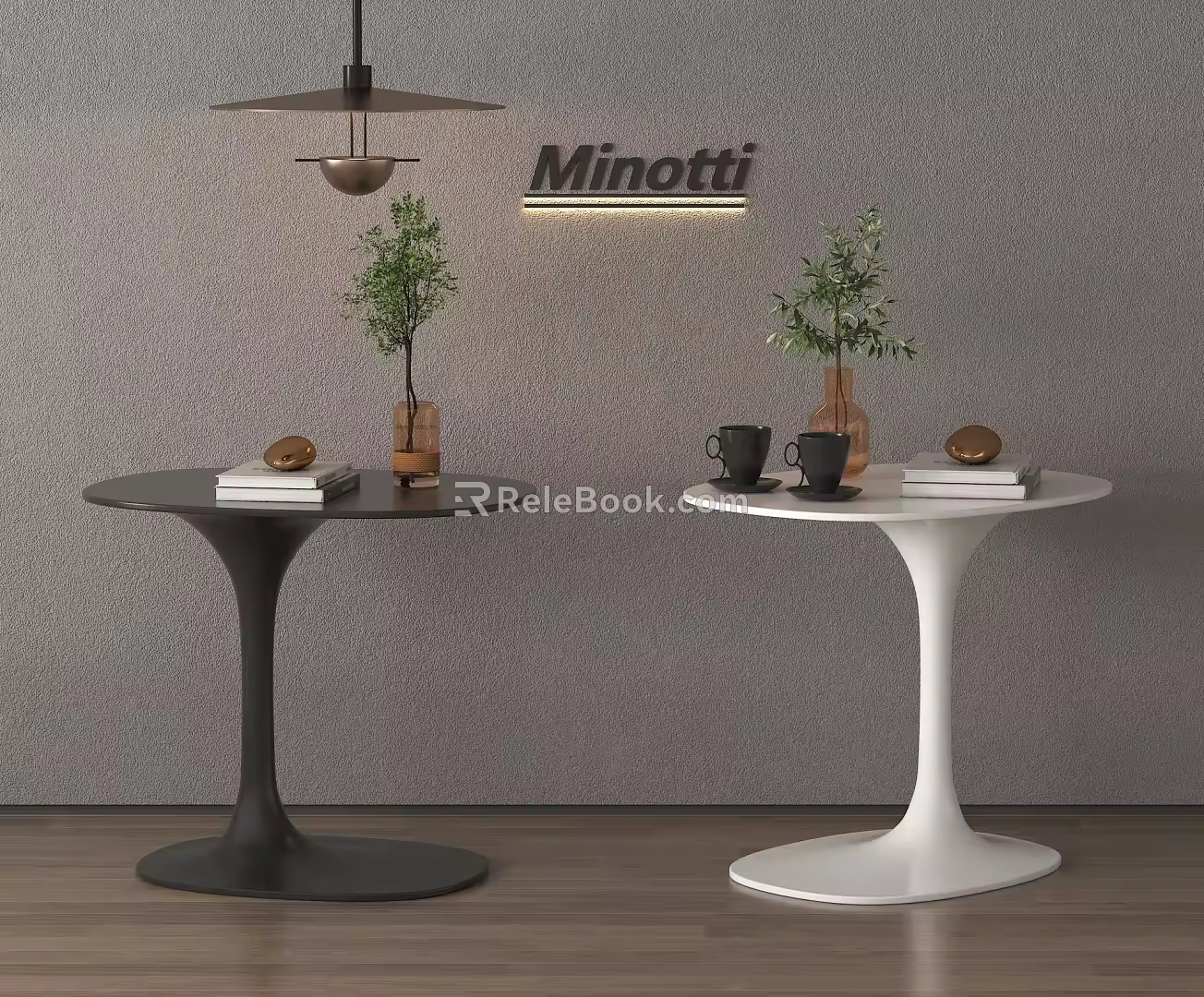 Modern Side Table Small Coffee Table Ornaments Combination 3d model