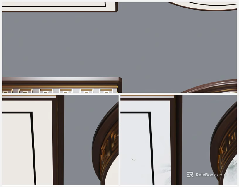 Modern Ceiling Light With Golden Decorative Trim For Indoor Ceiling Design 3d model