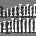 European Railing Component 3d model