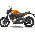 Orange Modern Motorcycle With Black Seat Chrome Engine And Stylish Design