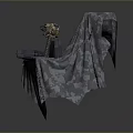 Military Weapons Storage Setup With Camouflage Cloth Helmet And Storage Cases