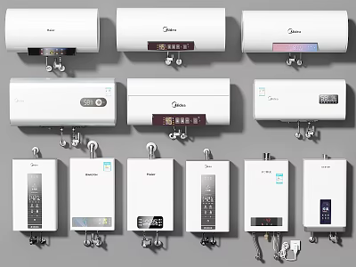 Daily Use Home Appliances Wall Mounted Electric And Gas Water Heaters Collection 3d model