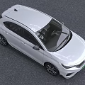 White Honda Sedan With Modern Exterior Design And Green License Plate