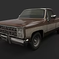 Vintage Brown And Silver Pickup Truck With Classic Retro Exterior Design