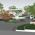 Garden Landscape Design With Curved Paths Green Lawns And Various Trees