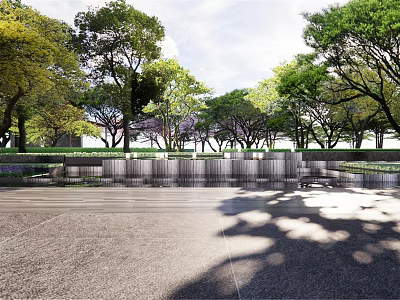 Modern Park Landscape 3d model