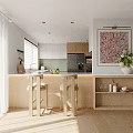 Modern Commercial Kitchen Interior With Light Wood Cabinets Stainless Steel Appliances And Bright Lighting