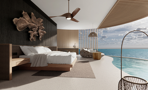 Modern Room Holiday Island Villa Room 3d model