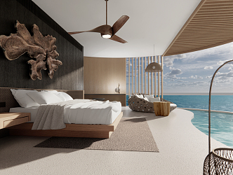 Modern Room Holiday Island Villa Room 3d model