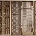 Modern metal partition screen hollow partition 3d model