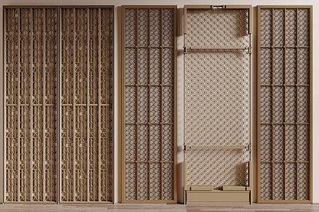 Modern metal partition screen hollow partition 3d model