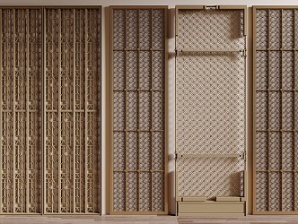 Modern metal partition screen hollow partition 3d model