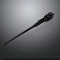 Ornate Long Weapon Like Object With Complex Texture On Gray Gradient Background 3d model