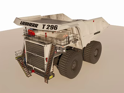Liebherr T296 Heavy Duty Dump Truck With Large Tires And Cab Structure 3d model
