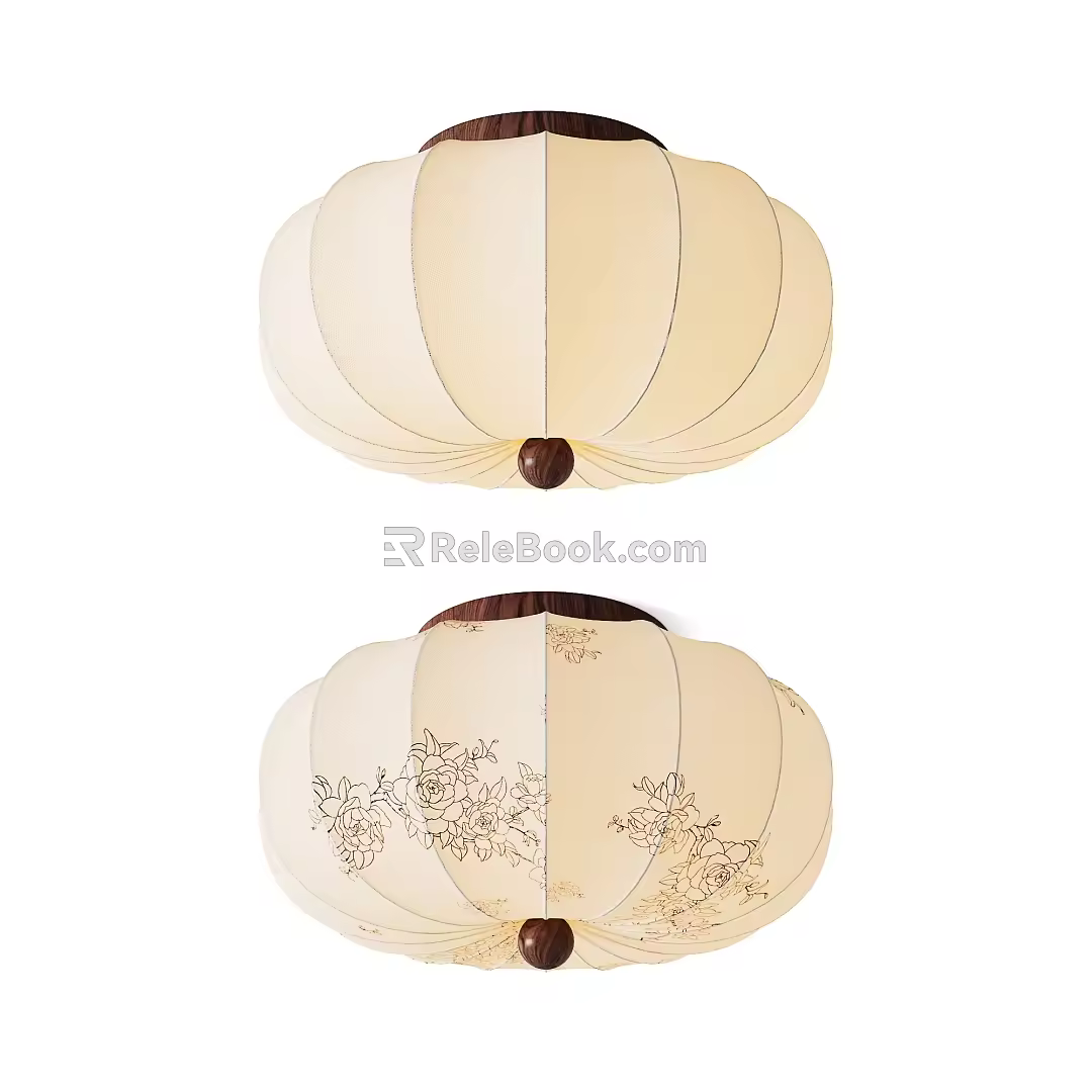 French Middle Style Ceiling Lamp 3d model