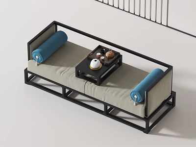 New Chinese-style Lohan Bed 3d model