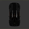 Sleek Dark Gray Supercar With Sporty Exterior Yellow Accents And Rear Spoiler