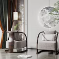 New Chinese-style Single Sofa 3d model