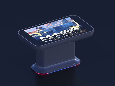 Public Facility Interactive Kiosk With Modern Touchscreen Digital Information 3d model
