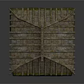 Traditional Stone Pavilion with Tiled Roof and Moss Covered Base in Classic Design