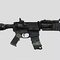 Modern Tactical Assault Rifle With Scope Grip And Magazine Features 3d model