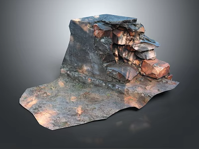 Natural Wood And Stone Stacked Decorative Landscape Element With Textured Surface 3d model