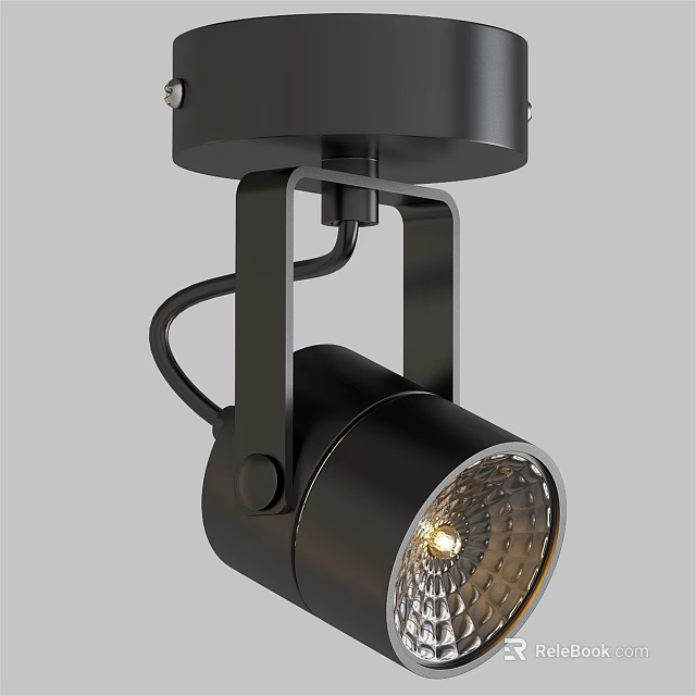 Modern Black Metal Downlight Spotlight With Adjustable Head And Bright Lighting 3d model 