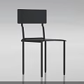Black Modern Minimalist Single Chair With Sleek Lines And Metal Frame Design
