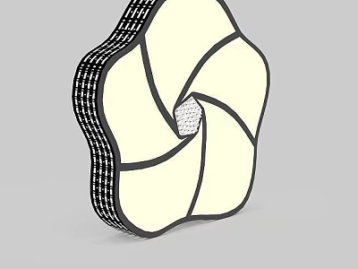 Petal Shaped Modern Ceiling Light with Black White Frame and Mesh Center 3d model