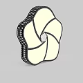 Petal Shaped Modern Ceiling Light with Black White Frame and Mesh Center