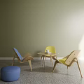 Modern leisure table and chair combination leisure negotiation table and chair combination 3d model
