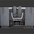 Gray Metal Toolbox with Multiple Latches Handles Orange Logo and Ventilation Holes on Reflective Surface