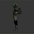 Sci Fi Armored Character With Green Helmet And Protective Suit Design 3d model