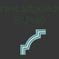 White Decorative Architectural Molding Component for Interior Design with Geometric Patterns and Curved Lines