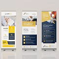 Professional Marketing Banner Stands With Lead Gen Content Person Images And Promotions
