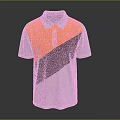 Orange And White Polo Shirt With Brown Diagonal Stripe And Collar Design