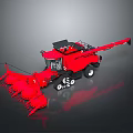 Red Agricultural Combine Harvester Farm Equipment With Front Header And Cab