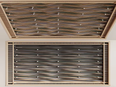 Creative Ceiling Design With Geometric Patterns And Lights 3d model