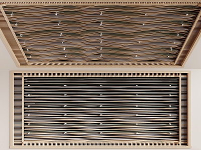 Grille ceiling wavy ceiling 3d model