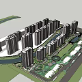 Modern High Rise Residential Buildings Featuring Contemporary Facade Low Rise Structures And Greenery