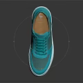 Turquoise Casual Shoes With Mesh Fabric Upper And White Sole Lace Up Design