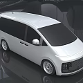 White Modern Van With Sleek Design And Front Grille In Contemporary Setting 3d model