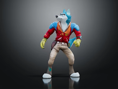Modern game character pirate wolf cartoon wolf 3d model Modern game character pirate wolf cartoon wolf 3d model