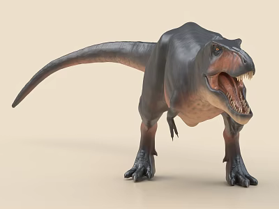 Realistic 3D Tyrannosaurus Dinosaur Model With Open Mouth 3d model