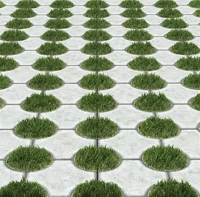 Modern grass lawn turf 3d model Modern grass lawn turf 3d model